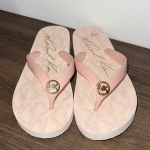 Michael Kors Blush Sandals with Gold Logo